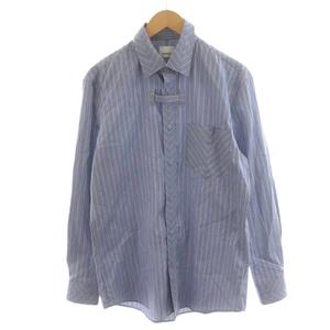 バーバリー BURBERRY シャツ 長袖 ストライプ柄 ネクタイ付き コットン 39 水色 ライトブルー 4549281 /AN55 メンズ