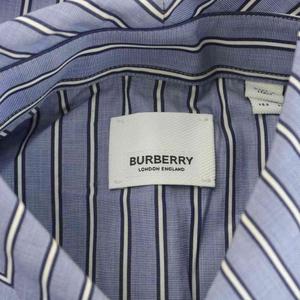 バーバリー BURBERRY シャツ 長袖 ストライプ柄 ネクタイ付き コットン 39 水色 ライトブルー 4549281 /AN55 メンズ