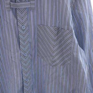 バーバリー BURBERRY シャツ 長袖 ストライプ柄 ネクタイ付き コットン 39 水色 ライトブルー 4549281 /AN55 メンズ