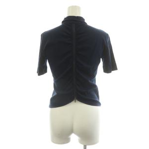 プラダ PRADA カットソー 半袖 バックジップ コットン S 紺 ネイビー /AN33 レディース
