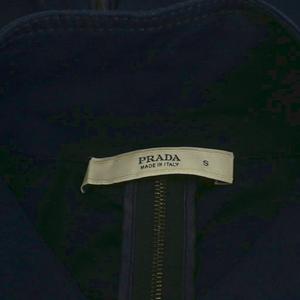 プラダ PRADA カットソー 半袖 バックジップ コットン S 紺 ネイビー /AN33 レディース