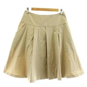 プラダ PRADA フレアスカート ひざ丈 ストレッチ 40 ベージュ 21H578 S131 /KU レディース