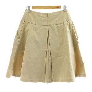 プラダ PRADA フレアスカート ひざ丈 ストレッチ 40 ベージュ 21H578 S131 /KU レディース