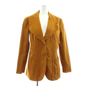 プラダ PRADA テーラードジャケット 2B コットン 40 茶 ブラウン /KU レディース