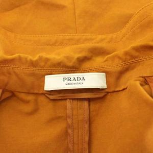 プラダ PRADA テーラードジャケット 2B コットン 40 茶 ブラウン /KU レディース