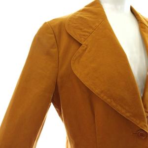 プラダ PRADA テーラードジャケット 2B コットン 40 茶 ブラウン /KU レディース