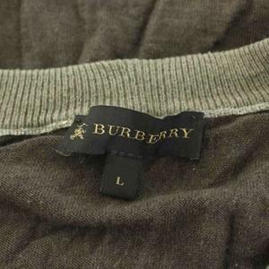 バーバリー BURBERRY ニット セーター 長袖 Vネック ウーツ シルク混 L 茶 ブラウン ITMIR14GAR /KU メンズ