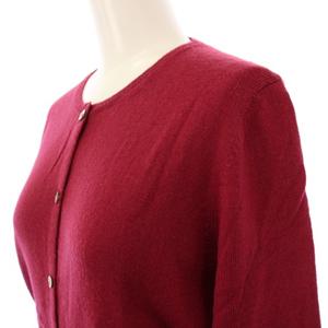 プラダ PRADA アンサンブルニット カーディガン 長袖 半袖 クルーネック 無地 ウール F ボルドー /BB レディース