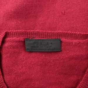 プラダ PRADA アンサンブルニット カーディガン 長袖 半袖 クルーネック 無地 ウール F ボルドー /BB レディース