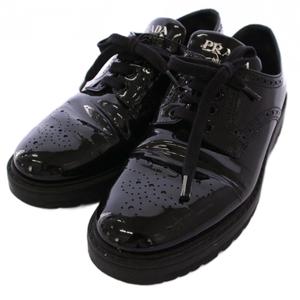 プラダPRADA ローファーエナメル黒 プラダ PRADA ローファー シューズ エナメル 36 黒 /BM レディース 081