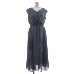 ジルスチュアート JILL STUART カラードレス ノースリーブワンピース FR 青 ブルー プリーツ レース フレア ロング /RR レディース
