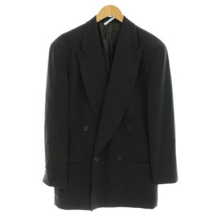 ジョルジオアルマーニ GIORGIO ARMANI ダブルジャケット テーラードジャケット ブレザー 46 黒 ブラック ダブルブレスト /AJ レディース