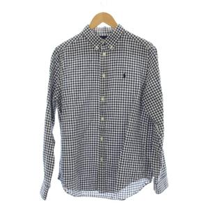 ラルフローレン RALPH LAUREN シャツ 麻混 リネン混 長袖 XL 青 ブルー チェック柄 /AP メンズ