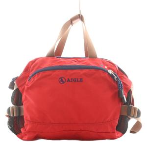 エーグル AIGLE ウエストバッグ ボディバッグ ロゴ ナイロン 赤 レッド /AN51 レディース