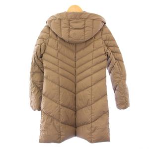 ロートレアモン LAUTREAMONT ダウンジャケット アウター ミドル丈 ジップアップ フード ワンカラー 38 グレージュ /BB レディース