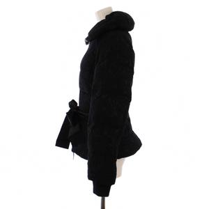 ポールカ PAULE KA ダウンジャケット ジップアップ 総レース 36 ブラック /BM レディース