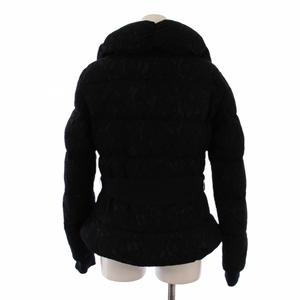 ポールカ PAULE KA ダウンジャケット ジップアップ 総レース 36 ブラック /BM レディース