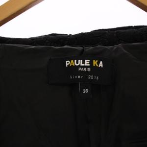 ポールカ PAULE KA ダウンジャケット ジップアップ 総レース 36 ブラック /BM レディース