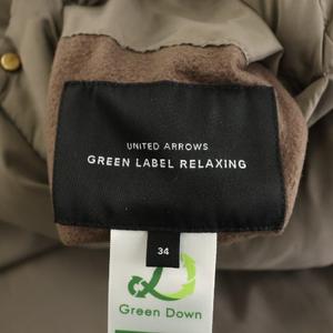 グリーンレーベルリラクシング ユナイテッドアローズ green label relaxing ダウンジャケット フード リバーシブル アウター 34 ベージュ /AN49 レディース