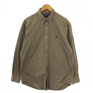 ラルフローレン RALPH LAUREN シャツ 長袖 ボタンダウン ロゴ刺繍 L オリーブ HS-RL-NA0607 /BM メンズ