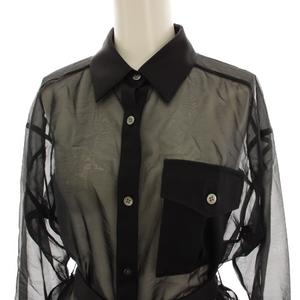ラブレス LOVELESS シャツ ブラウス 長袖 シアー シースルー ベルト 34 黒 ブラック 62M39-539-09 /HN レディース