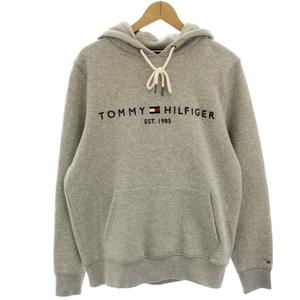 トミーヒルフィガー TOMMY HILFIGER パーカー スウェット プルオーバー ロゴ刺繍 裏起毛 長袖 M グレー /HN メンズ