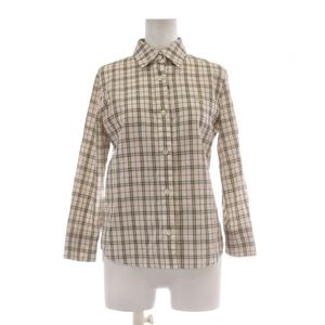 バーバリー BURBERRY シャツ 5 白 マルチカラー チェック柄 レギュラーカラー 長袖 /AU レディース
