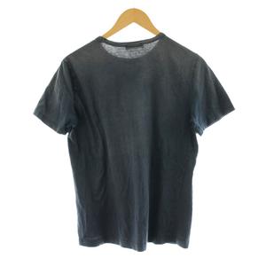 プラダ PRADA Tシャツ カットソー 半袖 クルーネック ロゴ刺繍 S 紺 ネイビー UJM506 /KU メンズ