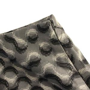 プラダ PRADA フレアスカート ひざ丈 総柄 ウール シルク 36 グレー /BM レディース
