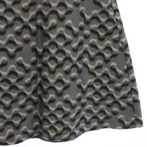 プラダ PRADA フレアスカート ひざ丈 総柄 ウール シルク 36 グレー /BM レディース