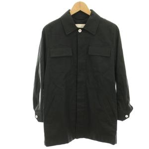 マッキントッシュ MACKINTOSH ステンカラーコート 麻 リネン ミドル 32 黒 ブラック 8H/8J /HN メンズ