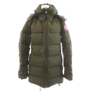 カナダグース CANADA GOOSE BELLEVILLE ダウンジャケット フード ロゴ ファー アウター M カーキ 2301JL /AN18 レディース