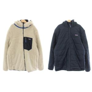 パタゴニア Patagonia 23AW キッズリバーシブルレディフレディフーディ Kid's Reversible Ready Freddy Hoody リバーシブルジャケット アウター XXL 16-18 アイボリー 紺 ネイビー 68095FA23 /YT キッズ