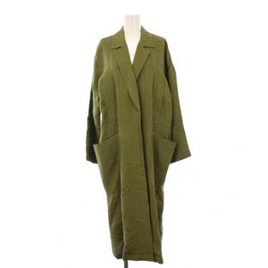 マックスマーラステュディオ Max Mara Studio ダスターコート チェスターコート アウター ロング リネン 36 カーキ 612101216 /KH レディース