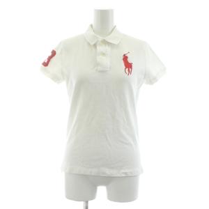 ラルフローレン RALPH LAUREN THE SKINNY POLO ビッグポニー ポロシャツ カットソー 鹿の子 L 白 ホワイト 刺繍 半袖 /KU レディース