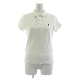 ラルフローレン RALPH LAUREN THE SKINNY POLO ポロシャツ カットソー 鹿の子 L 白 ホワイト ロゴ刺繍 半袖 /KU レディース