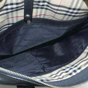 バーバリー BURBERRY ビジネスバッグ ハンド 内側ノバチェック レザー 黒 ブラック /AQ ■OS メンズ