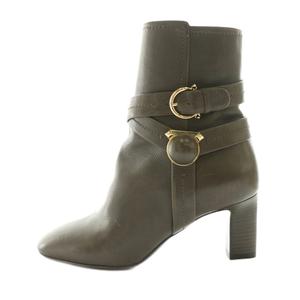 サルヴァトーレフェラガモ Salvatore Ferragamo ショートブーツ 4.5D 茶 ブラウン /SS ■OS レディース