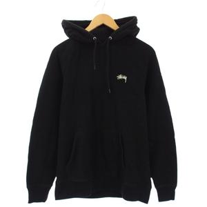 ステューシー STUSSY ロゴ刺繍 プルオーバーパーカー スウェット M 黒 /KH メンズ