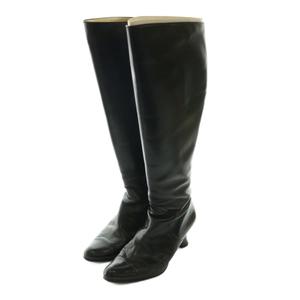 イヴサンローラン YVES SAINT LAURENT ロングブーツ レザー 36.5 黒 ブラック /SS ■OS レディース
