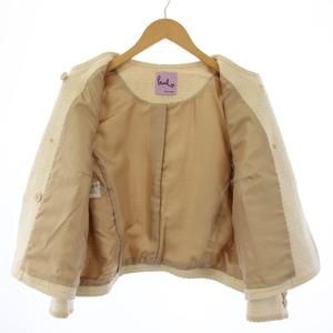 ポールスミス PAUL SMITH Paul+ ノーカラージャケット ツイード 46L ベージュ /BM レディース