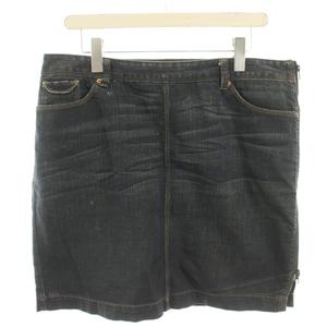 ポールスミス PAUL SMITH PINK デニムスカート ミニ 48L 紺 ネイビー USED加工 左サイドジップ /HN レディース