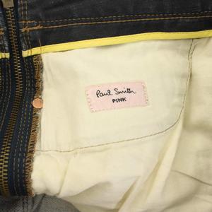 ポールスミス PAUL SMITH PINK デニムスカート ミニ 48L 紺 ネイビー USED加工 左サイドジップ /HN レディース