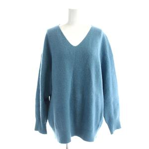 イエナ IENA 21AW ニット セーター ウール 青 ブルー Vネック 長袖 無地 /AP レディース