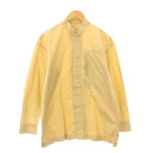 イッセイミヤケメン ISSEY MIYAKE MEN 80’s 筆タグ 2510oki h カジュアルシャツ 長袖 スタンドカラー ワンカラー 無地 M ベージュ /BB メンズ