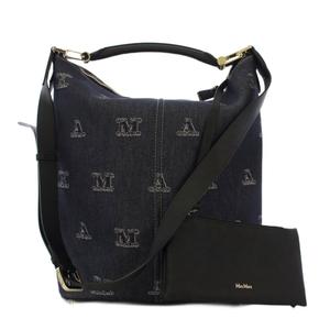 マックスマーラ MAX MARA ジェーン コットン ジャカード ショルダーバッグ ハンドバッグ 2WAY 紺 /KH レディース
