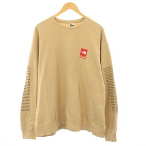 ザノースフェイス THE NORTH FACE Supreme 24SS Crewneck スウェット トレーナー 長袖 ロゴ 裏起毛 XL ベージュ NT02411I /KH メンズ