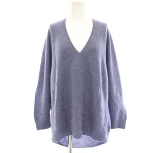 イエナ IENA ニット カットソー ウール 紫 パープル Vネック 無地 長袖 薄手 /HN レディース