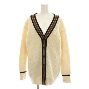 イエナ IENA ラインケーブルVネックカーディガン ニット ウール ホワイト 白 茶 紺 長袖 18080900747030 /YM レディース