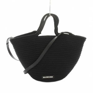 バレンシアガ BALENCIAGA イビザ IBIZA  ミディアムバスケット かごバッグ ハンドバッグ ショルダーバッグ 2way ナイロン 黒 ブラック 695611 /YT ■OH レディース
